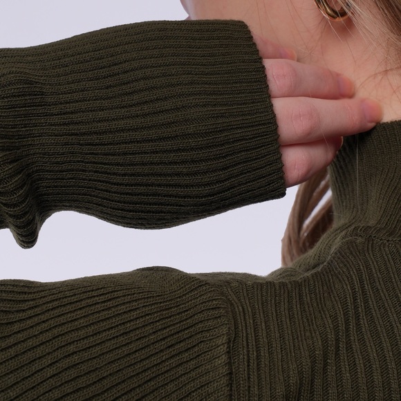 Minark Women’s Knit Ribbed Top Mock Neck Long Sleeves - Picture 3 of 4